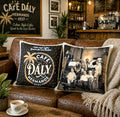 Dály Hermanos Coffee Premium 15"x15" (38cm x 38cm) Poly Linen Decorative Pillows
